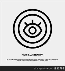 Eye, Service, Support, Technical Line Icon Vector