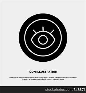 Eye, Service, Support, Technical solid Glyph Icon vector
