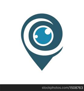 Eye Spy Watch Pin Location on Map Logo