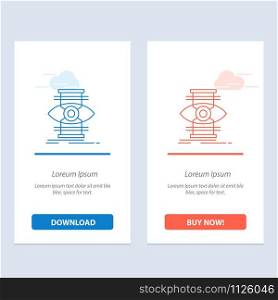 Eye, Success, Focus, Optimize Blue and Red Download and Buy Now web Widget Card Template