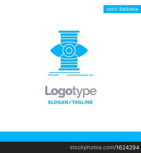 Eye, Success, Focus, Optimize Blue Solid Logo Template. Place for Tagline