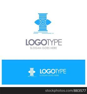 Eye, Success, Focus, Optimize Blue Solid Logo with place for tagline