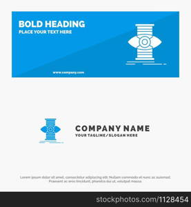 Eye, Success, Focus, Optimize SOlid Icon Website Banner and Business Logo Template