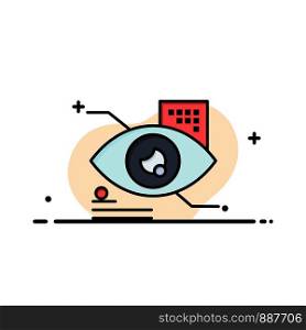 Eye, Tap, Eye tap, Technology Business Flat Line Filled Icon Vector Banner Template