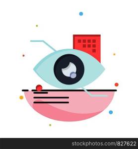 Eye, Tap, Eye tap, Technology Business Logo Template. Flat Color