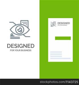 Eye, Tap, Eye tap, Technology Grey Logo Design and Business Card Template