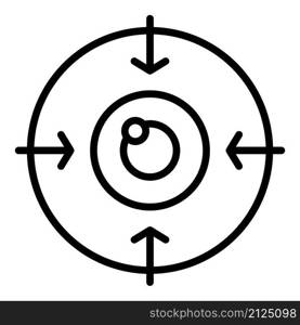Eye target icon outline vector. Perception visual. Sensory process. Eye target icon outline vector. Perception visual