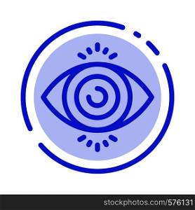 Eye Test, Search, Science Blue Dotted Line Line Icon
