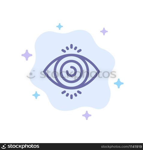 Eye Test, Search, Science Blue Icon on Abstract Cloud Background