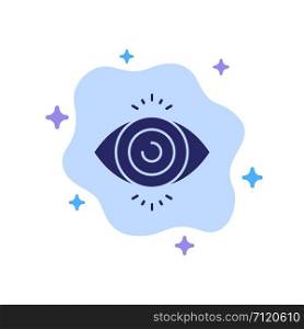 Eye Test, Search, Science Blue Icon on Abstract Cloud Background