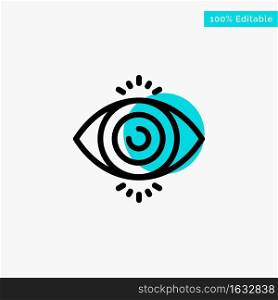 Eye Test, Search, Science turquoise highlight circle point Vector icon