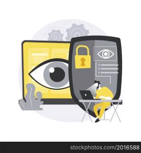 Eye tracking technology abstract concept vector illustration. Eye movement catching technology, gaze tracking, position sensor, innovative marketing, motion analyzing software abstract metaphor.. Eye tracking technology abstract concept vector illustration.