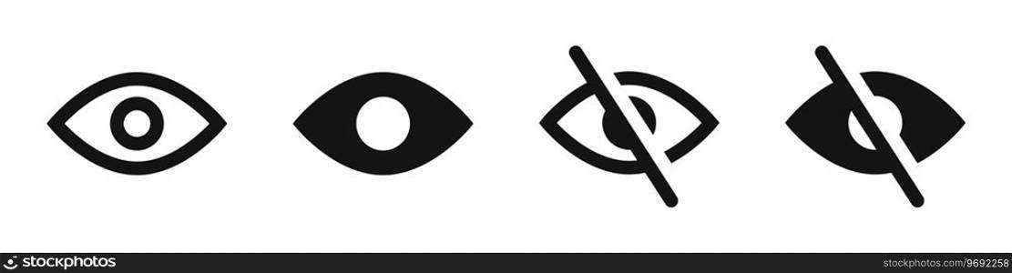 Eye vector icons. Vision symbols. Eyesight icon set. Simple eye icon. EPS 10