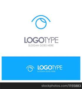 Eye, View, Watch, Twitter Blue outLine Logo with place for tagline
