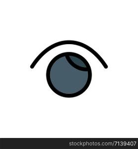 Eye, View, Watch, Twitter Flat Color Icon. Vector icon banner Template