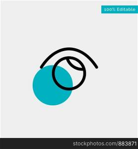 Eye, View, Watch, Twitter turquoise highlight circle point Vector icon