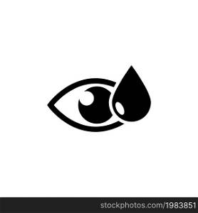Eye with Medicine Water Drop. Flat Vector Icon illustration. Simple black symbol on white background. Eye with Medicine Water Drop sign design template for web and mobile UI element. Eye with Medicine Water Drop Flat Vector Icon
