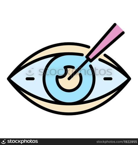 Eyeball care icon. Outline eyeball care vector icon color flat isolated on white. Eyeball care icon color outline vector