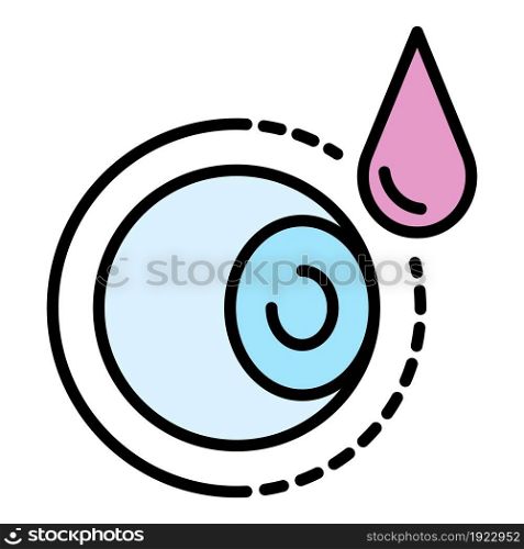 Eyeball dropper icon. Outline eyeball dropper vector icon color flat isolated on white. Eyeball dropper icon color outline vector