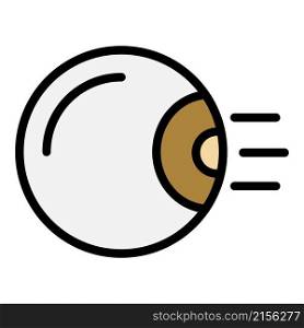 Eyeball icon. Outline eyeball vector icon color flat isolated. Eyeball icon color outline vector