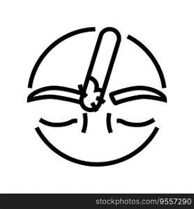eyebrow hair removal male line icon vector. eyebrow hair removal male sign. isolated contour symbol black illustration. eyebrow hair removal male line icon vector illustration