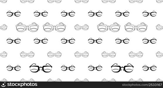 Eyeglass Icon Seamless Pattern, Spectacles Eye Protection Vision Enhancer Vector Art Illustration
