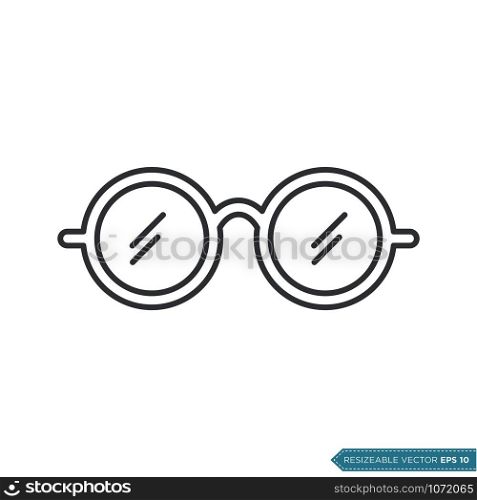 Eyeglasses Icon Vector Template Flat Design Illustration Design