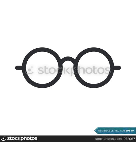 Eyeglasses Icon Vector Template Flat Design Illustration Design