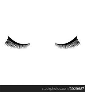 Eyelash icon black color vector illustration flat style simple image