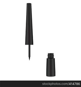 Eyeliner. Liquid 3d liner. Cosmetics template. Female cosmetic tube. Vector illustration.