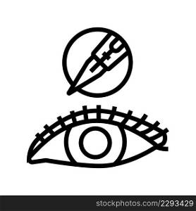 eyeliner tattoo line icon vector. eyeliner tattoo sign. isolated contour symbol black illustration. eyeliner tattoo line icon vector illustration