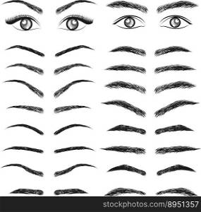 Eyes eyebrow women and man vector image