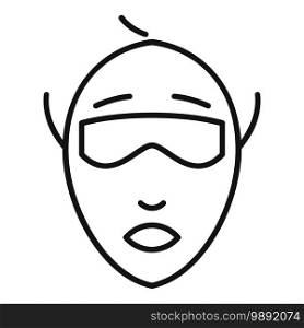 Eyes face mask icon. Outline eyes face mask vector icon for web design isolated on white background. Eyes face mask icon, outline style