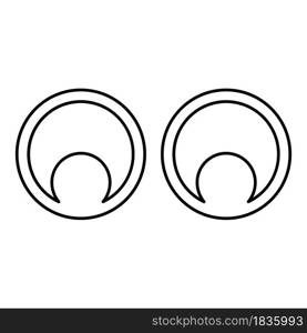 Eyes Look concept Two pairs eye View contour outline icon black color vector illustration flat style simple image. Eyes Look concept Two pairs eye View contour outline icon black color vector illustration flat style image