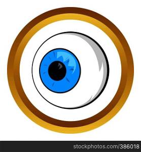 Eyes vector icon in golden circle, cartoon style isolated on white background. Eyes vector icon