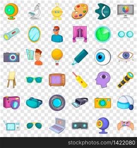Eyesight icons set. Cartoon style of 36 eyesight vector icons for web for any design. Eyesight icons set, cartoon style