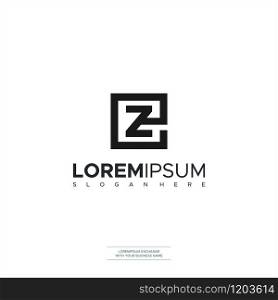 EZ E Z Letter Logo Design in Black Colors. Creative Modern Letters Vector Icon Logo Illustration EPS 10 Symbols, Icon Vector Illustration