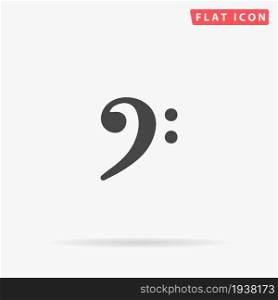 F Clef flat vector icon. Glyph style sign. Simple hand drawn illustrations symbol for concept infographics, designs projects, UI and UX, website or mobile application.. F Clef flat vector icon