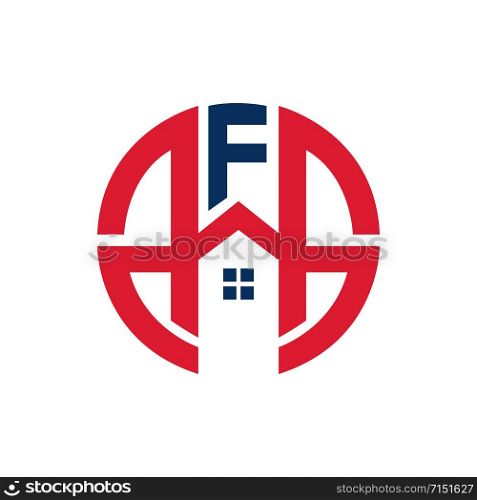 F H Initial letter logo element. home letter logo template.