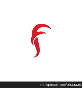F initial letter fire vector design
