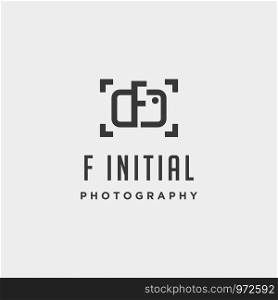 f initial photography logo template vector design icon element. f initial photography logo template vector design