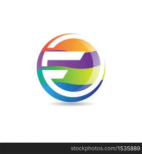 F letter gradient logo abstract vector icon design