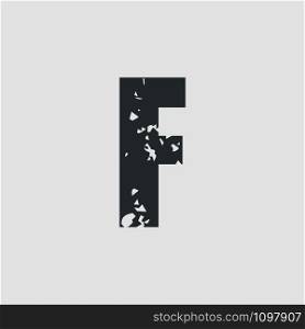 F letter grunge style simple design. Vector eps10