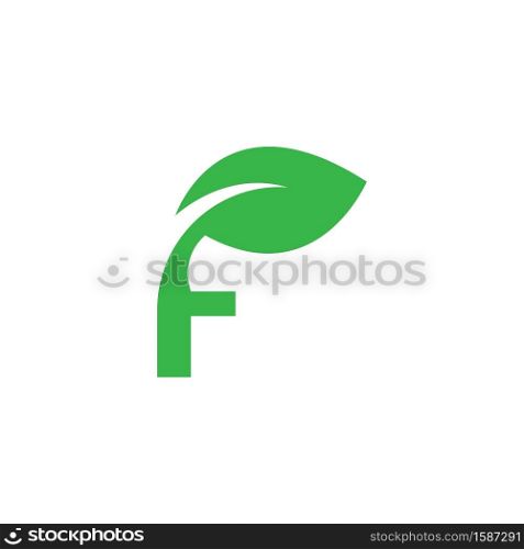 F Letter Logo natural Design Vector illustration
