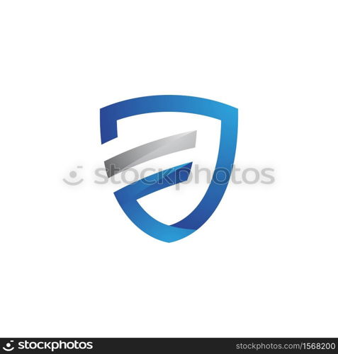 F Letter shield vector illustration design template