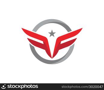 F Letter Wing Logo Template illustration design
