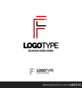 F Logo. Digital Logo template. Black and Red Logo template, Technology Brand Name Design. Creative Symbol Place for Tagline/slogan. Elegant Logo Design Template