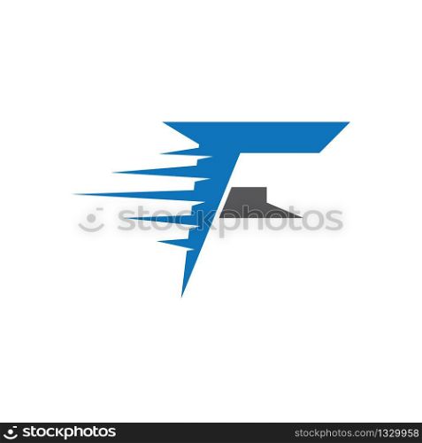 F logo faster vector icon illustration