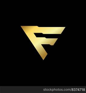 F triangle logo vector design