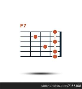 F7, Basic Guitar Chord Chart Icon Vector Template